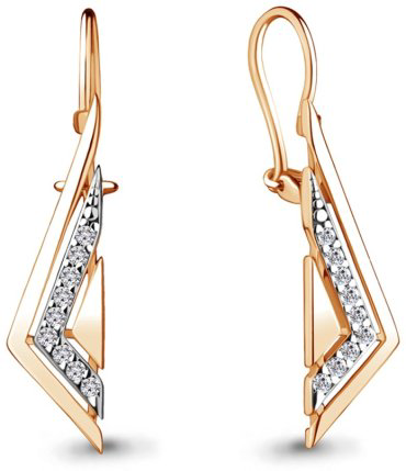 Серьги AQUAMARINE 48759А вес 1.76 г серебро, фианит купить,24419