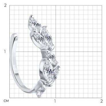 Кафф SOKOLOV 94170272 вес 1 г серебро, фианит купить,6233