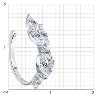 Кафф SOKOLOV 94170272 вес 1 г серебро, фианит купить,6233