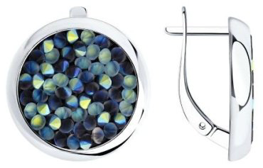 Серьги SOKOLOV 94022682 вес 6.9 г серебро, кристалл Swarovski купить,82215