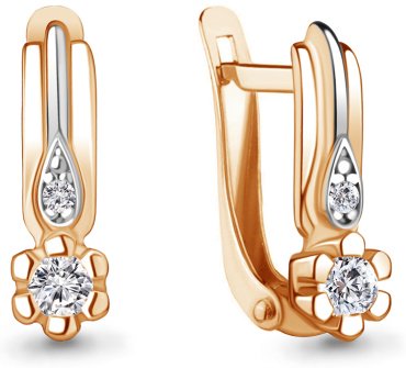 Серьги AQUAMARINE 48936А вес 2.06 г серебро, фианит купить,26471