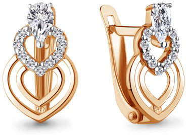 Серьги AQUAMARINE 400131А.6 вес 1.92 г серебро, фианит купить,26471