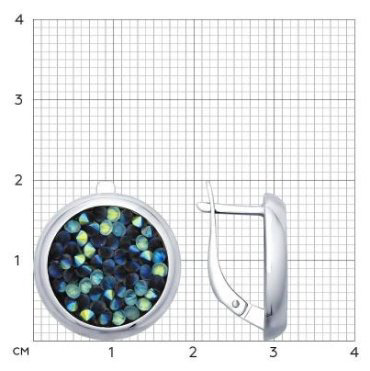 Серьги SOKOLOV 94022682 вес 6.9 г серебро, кристалл Swarovski купить,82215