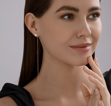 Серьги Diamant 51-323-02843-1 вес 1.6 г золото, жемчуг купить,103883