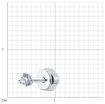 Моносерьга SOKOLOV 94170002 вес 0.47 г серебро, фианит купить,NaN