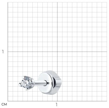 Моносерьга SOKOLOV 94170002 вес 0.47 г серебро, фианит купить,NaN