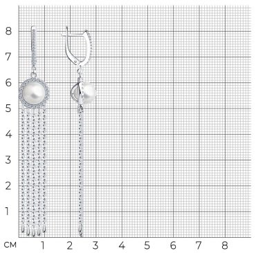 Серьги-цепочки SOKOLOV 94023610 вес 7.83 г серебро, жемчуг купить,65842