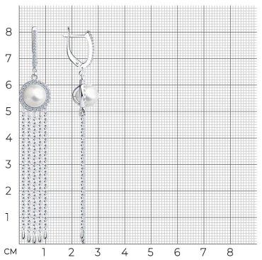 Серьги-цепочки SOKOLOV 94023610 вес 7.83 г серебро, жемчуг купить,65842
