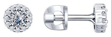 Пусеты SOKOLOV 94021887 вес 1.46 г серебро, фианит купить,12312