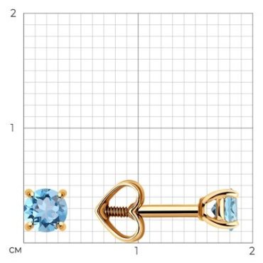 Пусеты Diamant 51-322-01296-4 вес 0.87 г золото, топаз купить,112019