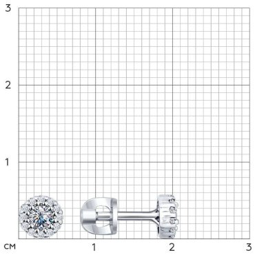 Пусеты SOKOLOV 94021887 вес 1.46 г серебро, фианит купить,12312