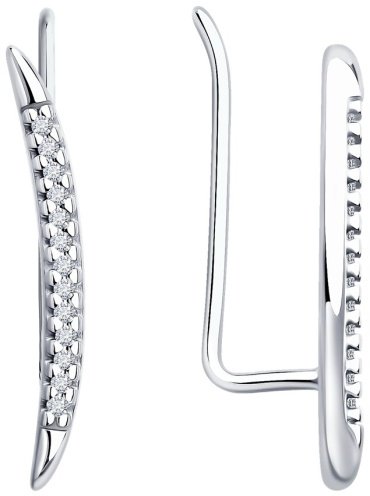 Серьги Diamant 94-220-02159-1 вес 1.15 г серебро, бриллиант купить,NaN