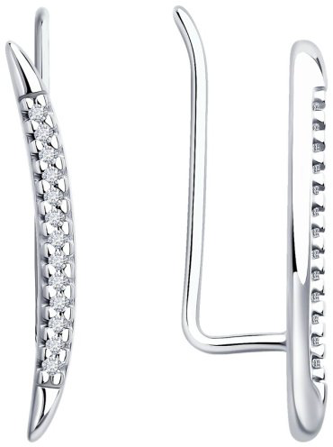 Серьги Diamant 94-220-02159-1 вес 1.15 г серебро, бриллиант купить,NaN