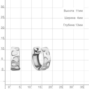 Серьги AQUAMARINE 34219 вес 2.2 г серебро, без вставок купить,NaN
