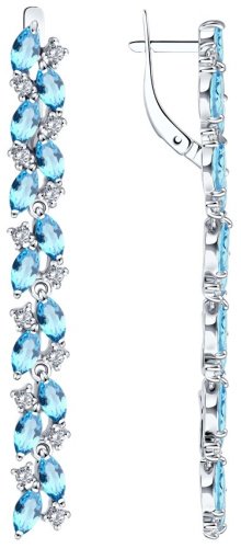 Серьги Diamant 94-321-02173-1 вес 7.48 г серебро, ситалл купить,92212