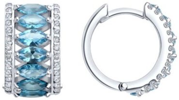 Серьги Diamant 94-320-02192-1 вес 7.01 г серебро, ситалл, фианит купить,66673