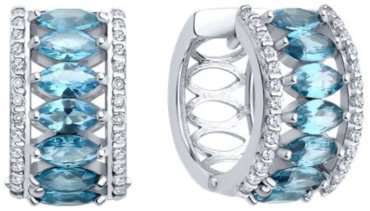 Серьги Diamant 94-320-02192-1 вес 7.01 г серебро, ситалл, фианит купить,66673