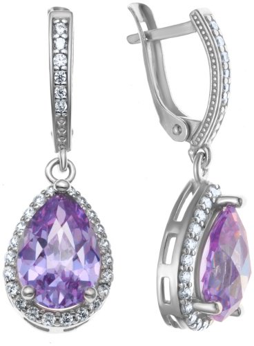 Серьги Красная пресня 3386498Д6 вес 7.9 г серебро, фианит купить,90288
