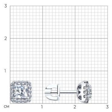 Серьги SOKOLOV 94025857 вес 1.97 г серебро, фианит купить,12466