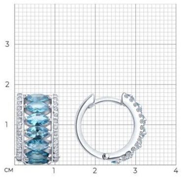 Серьги Diamant 94-320-02192-1 вес 7.01 г серебро, ситалл, фианит купить,66673