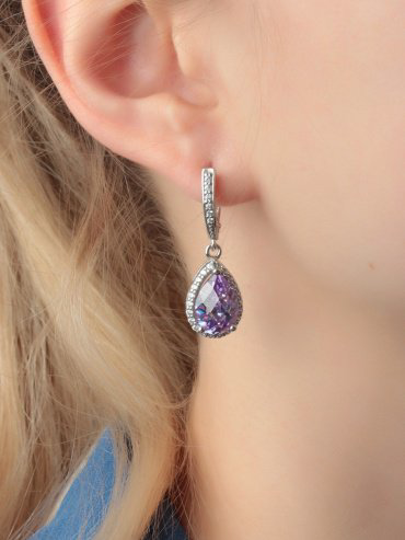 Серьги Красная пресня 3386498Д6 вес 7.9 г серебро, фианит купить,90288