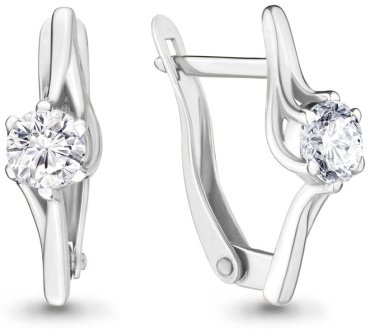 Серьги AQUAMARINE 436371 вес 1.86 г серебро, фианит купить,23598