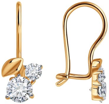 Серьги SOKOLOV 026836 вес 1.17 г золото, фианит купить,99230