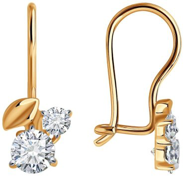Серьги SOKOLOV 026836 вес 1.17 г золото, фианит купить,99230