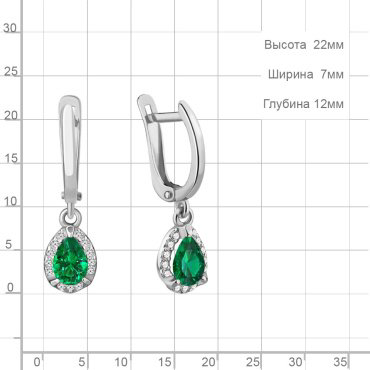 Серьги AQUAMARINE 49342АГ вес 1.76 г серебро, фианит купить,NaN
