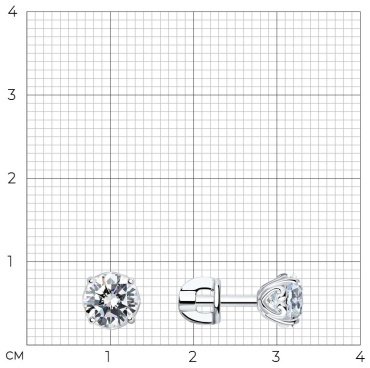 Серьги SOKOLOV 94025221 вес 1.74 г серебро, фианит купить,9747