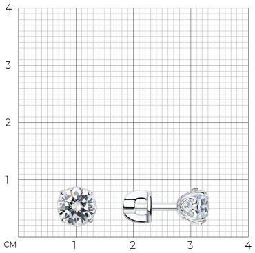 Серьги SOKOLOV 94025221 вес 1.74 г серебро, фианит купить,9747