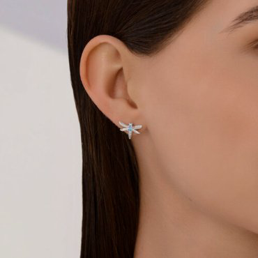 Пусеты Diamant 94-122-02197-1 вес 1.85 г серебро, фианит купить,10143