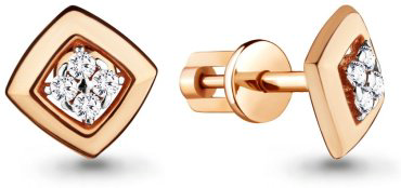 Пусеты AQUAMARINE 46126А вес 1.72 г серебро, фианит купить,21956