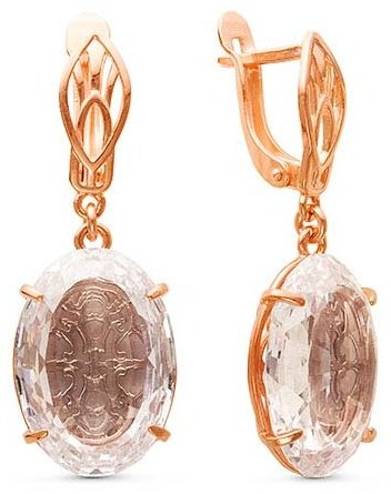 Серьги Красная пресня 3388349 вес 11.9 г серебро, фианит купить,74446