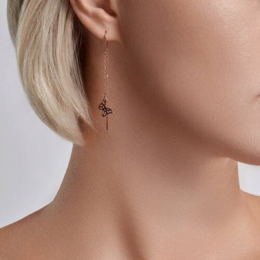 Серьги-цепочки Diamant 51-123-02017-1 вес 1.23 г золото, без вставок купить,115363