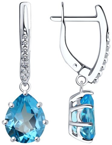 Серьги Diamant 94-321-02059-1 вес 3.55 г серебро, фианит купить,117990