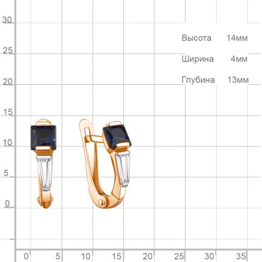 Серьги AQUAMARINE 400182Н.6 вес 1.74 г серебро, наносапфир, фианит купить,24419