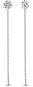 Серьги-цепочки AQUAMARINE 30798 вес 0.9 г серебро, без вставок купить,11774