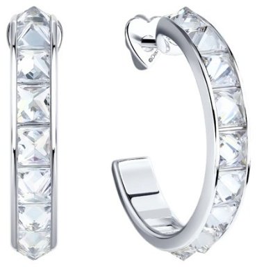 Серьги SOKOLOV 94024780 вес 7.2 г серебро, фианит купить,83646