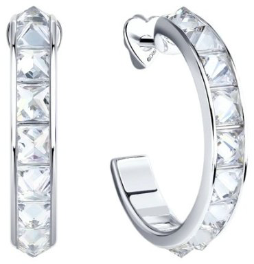 Серьги SOKOLOV 94024780 вес 7.2 г серебро, фианит купить,83646
