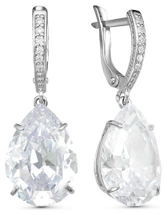 Серьги Красная пресня 3389674Д вес 11.9 г серебро, фианит купить,55383