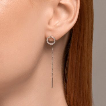 Серьги-цепочки SOKOLOV 94026610 вес 1.75 г серебро, фианит купить,12510