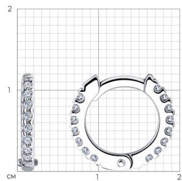 Серьги SOKOLOV 94025998 вес 1.19 г серебро, фианит купить,NaN