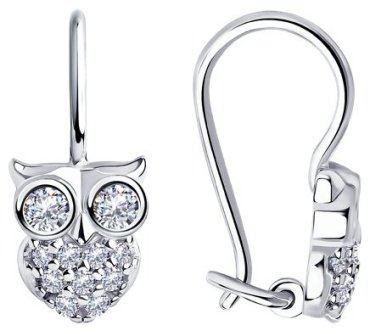 Серьги Diamant 94-120-01030-1 вес 1.51 г серебро, фианит купить,11859