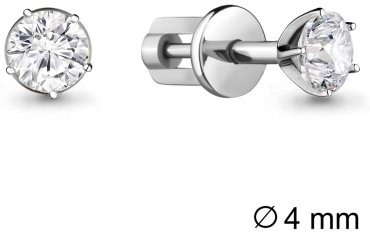 Пусеты AQUAMARINE 436431А вес 1.25 г серебро, фианит купить,13712