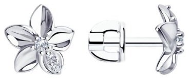 Пусеты Diamant 94-122-01636-1 вес 1.76 г серебро, фианит купить,9900