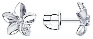 Пусеты Diamant 94-122-01636-1 вес 1.76 г серебро, фианит купить,9900