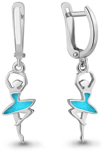 Серьги AQUAMARINE 33662 вес 2 г серебро, эмаль купить,NaN