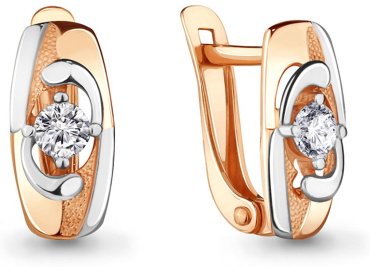 Серьги AQUAMARINE 46861А вес 1.54 г серебро, фианит купить,19699