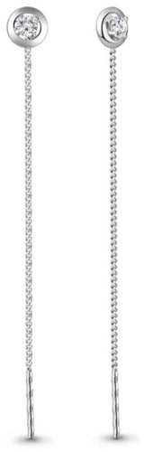 Серьги-цепочки AQUAMARINE 45473A вес 0.93 г серебро, фианит купить,11774
